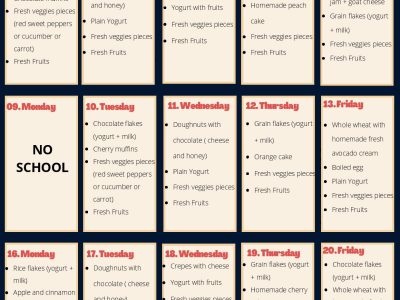 June Snack Menu