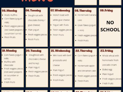 October Snack Menu