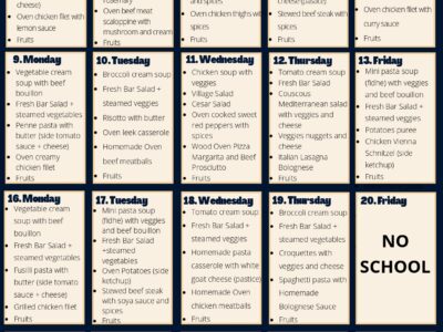 November Lunch Menu